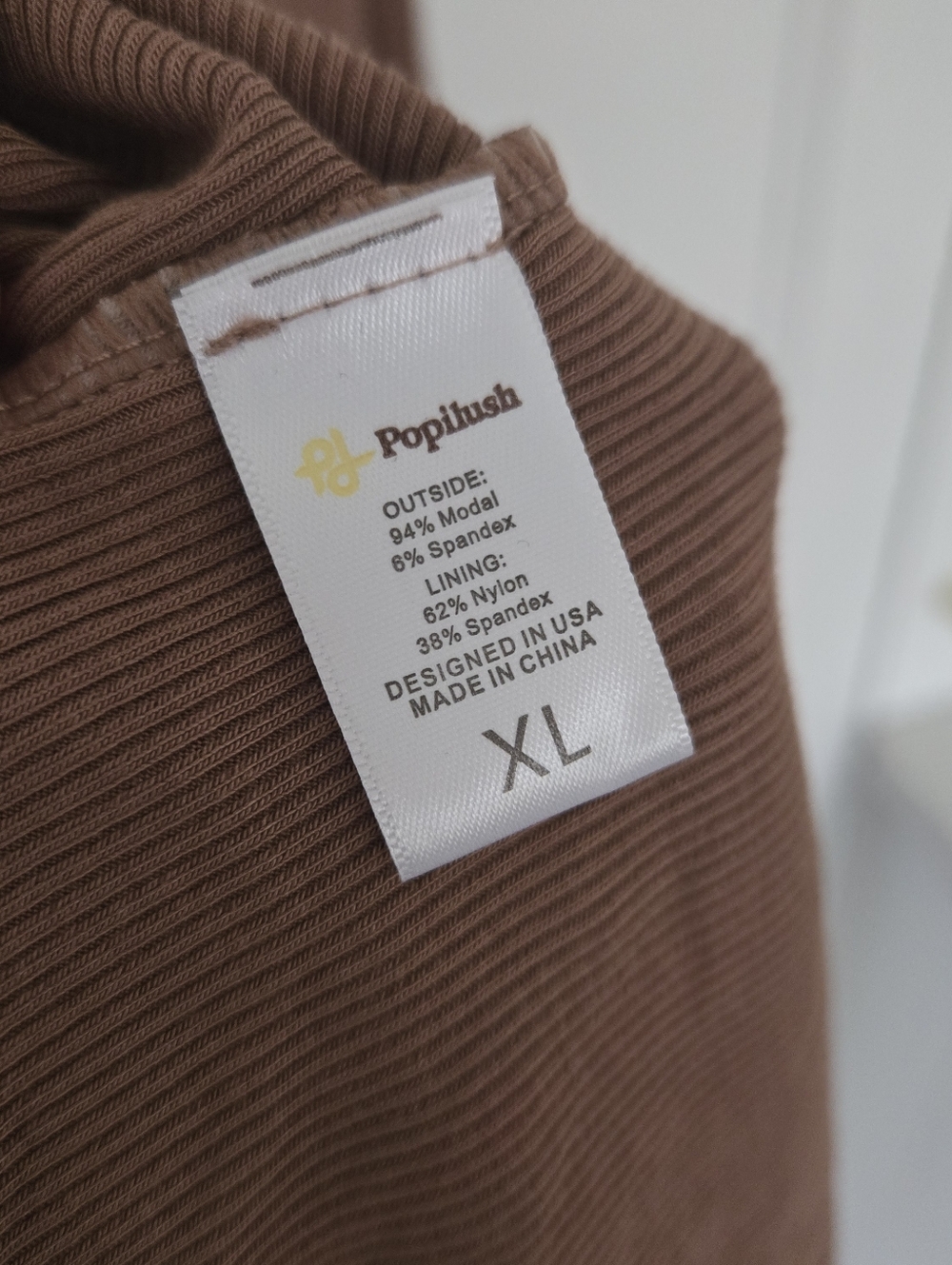 NWT Popilush Shapewear Modal Sleeveless Mock Neck Slimming Maxi Dress Brown Tan - Picture 11 of 16
